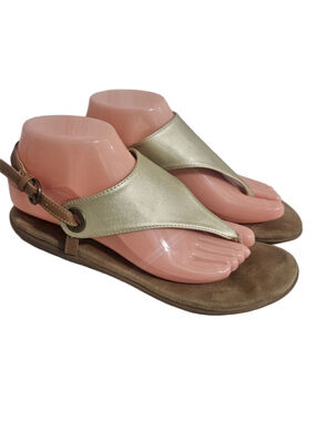 AEROSOLES Gold/Brown Women's Sandals Sz 8.5